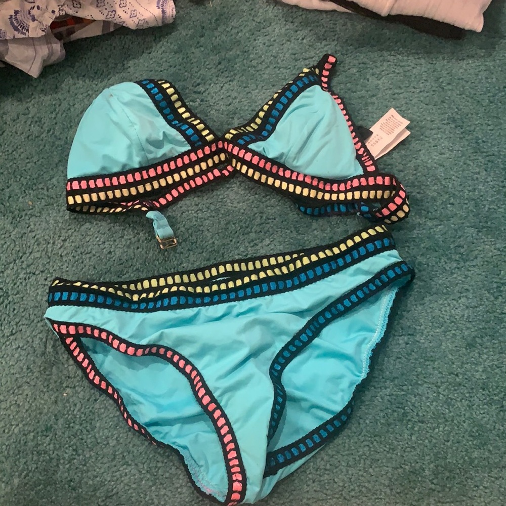 La Blanca blue racer back bikini